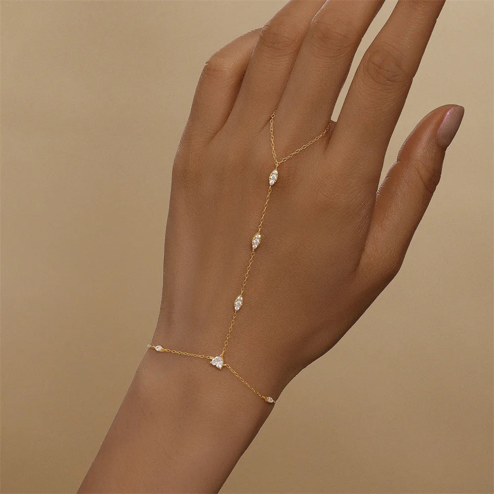 CANNER European American Style Eight-Pointed Star Zircon Bracelet S925 Sterling Silver Personality Simple Versatile Bracelet