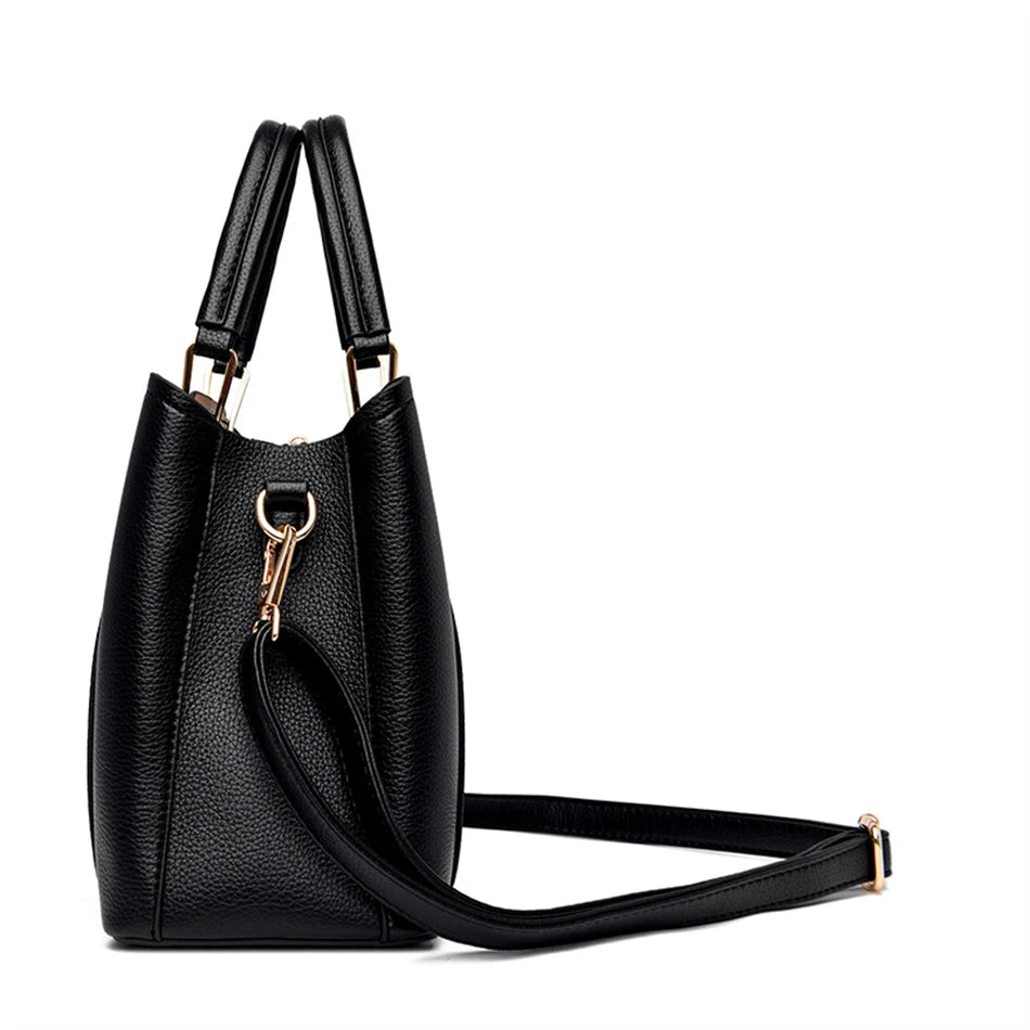 2024 Luxury Designer Handbag - 3 Layer Crossbody Leather Tote