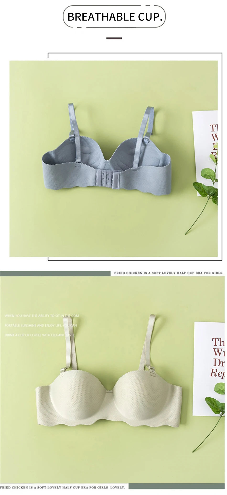Girls Seamless Bra - Comfort Breathable Removable Strap