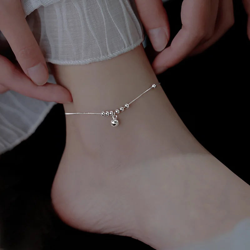 925 Sterling Silver Anklet Dazzling Chain Clear CZ Geometric Elegant For Woman Girl Fashion Jewelry Gift Dropship Wholesale