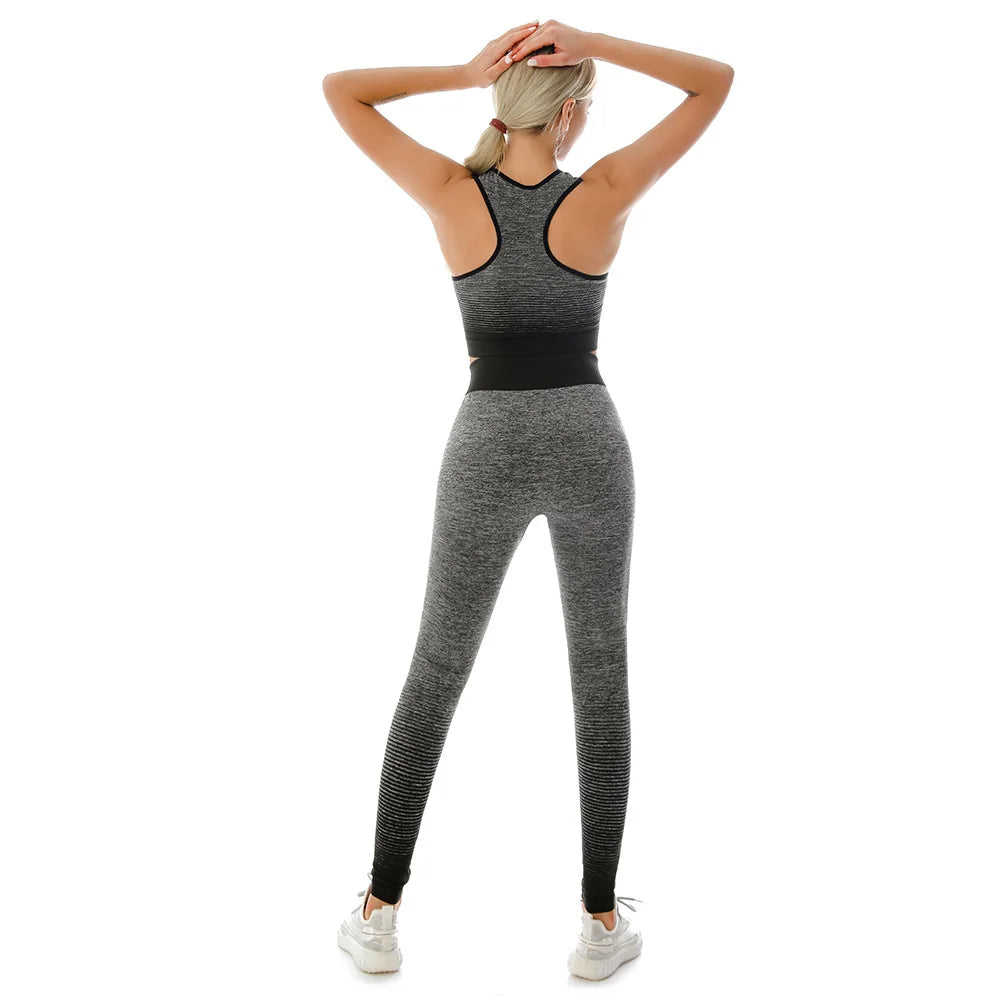 2 Piece Yoga Set - Gradual Changing Sports Bra & Leggings