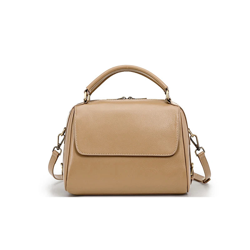 Toptrends 100% Genuine Leather Boston Shoulder Crossbody Bags For Women 2025 Luxury Designer Pillow Tote Satchel Ladies Handbags