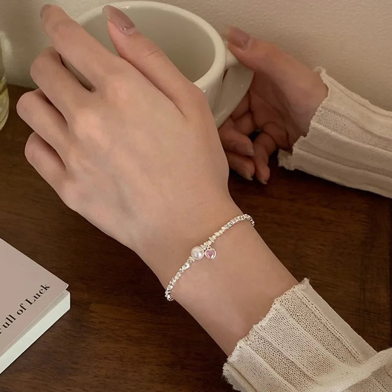 VENTFILLE 925 Sterling Silver Double Layer Pearl Bracelet for Women Girl Design Bead Korean Jewelry Dropshipping