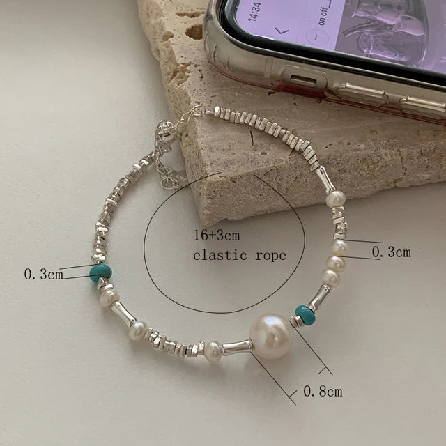 VENTFILLE 925 Sterling Silver Double Layer Pearl Bracelet for Women Girl Design Bead Korean Jewelry Dropshipping