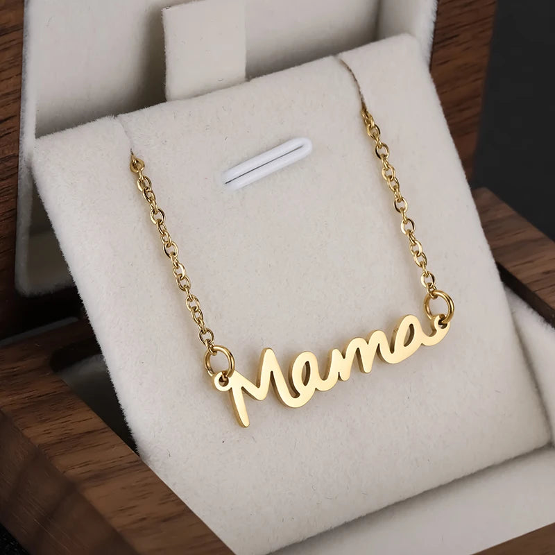 Mama Letter Pendant Necklaces Stainless Steel Necklaces Mother's Day Gift Fashion Necklace For Woman Jewelry Party Mom Gifts
