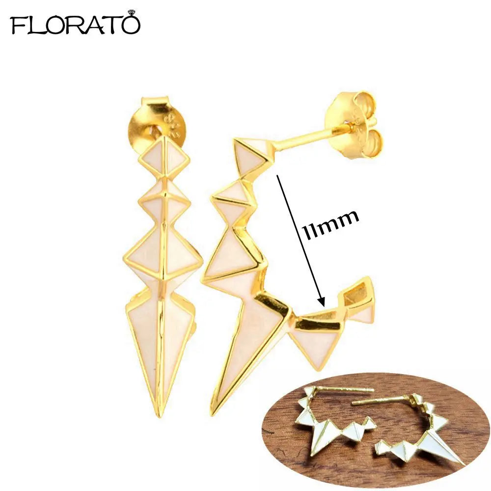 925 Sterling Silver Needle Punk Spike Rivet Hoop Earrings For Women Huggie Earrings Ear Cuff Piercing Earring Gothic Jewelry