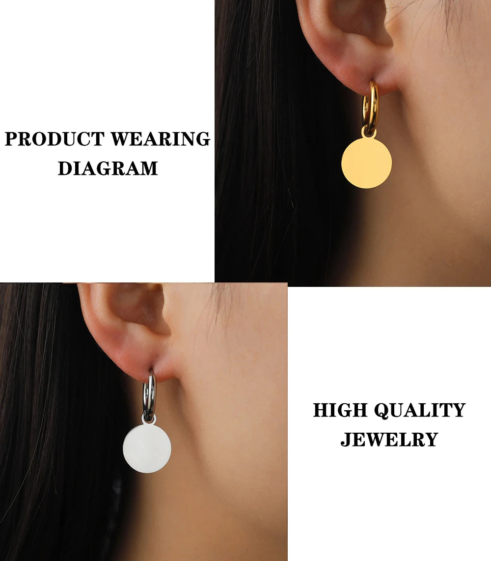 Lucktune Flower Clover Heart Drop Earrings Women Stainless Steel Star Sun Geometry Earrings 2025 New Fashion Kpop Jewelry Gift