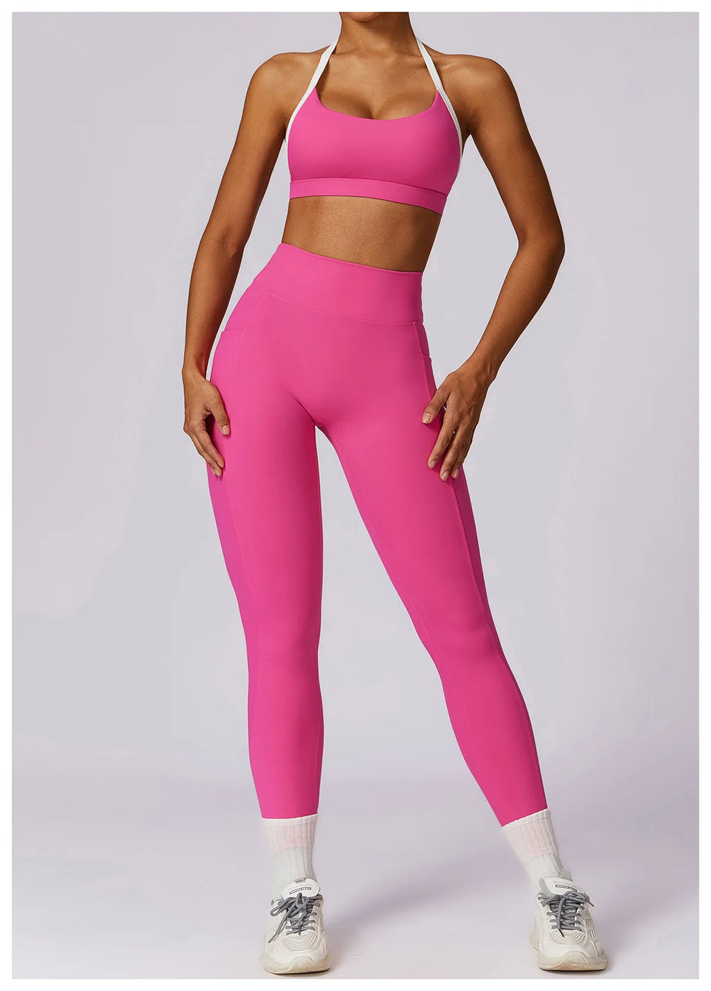 2Pcs Gym Set Women Workout Backless Yoga Suit Women Quick Dry Running Legging Fitness Bra Short-sleeved Shirt Sports Suit Female