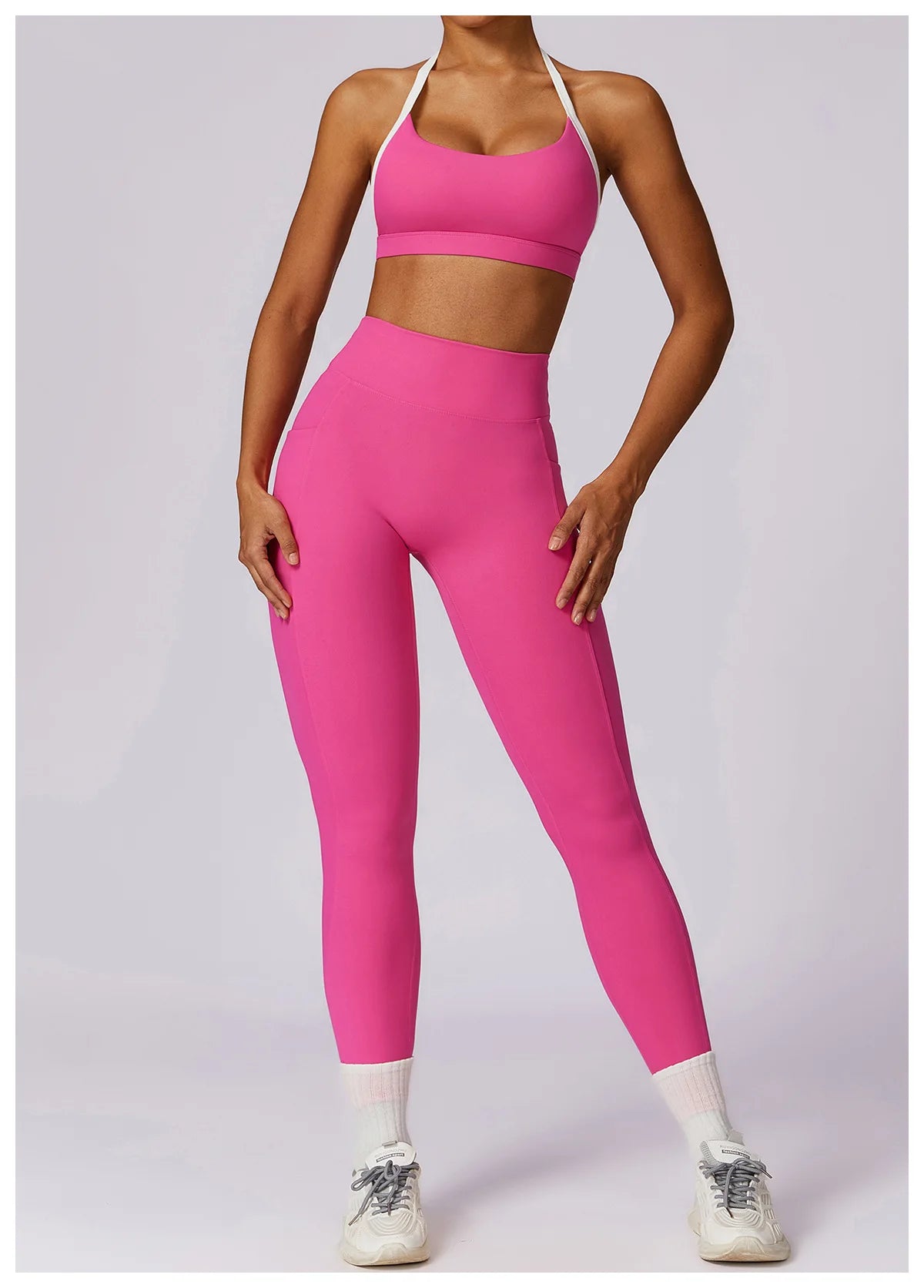 2Pcs Gym Set Women Workout Backless Yoga Suit Women Quick Dry Running Legging Fitness Bra Short-sleeved Shirt Sports Suit Female