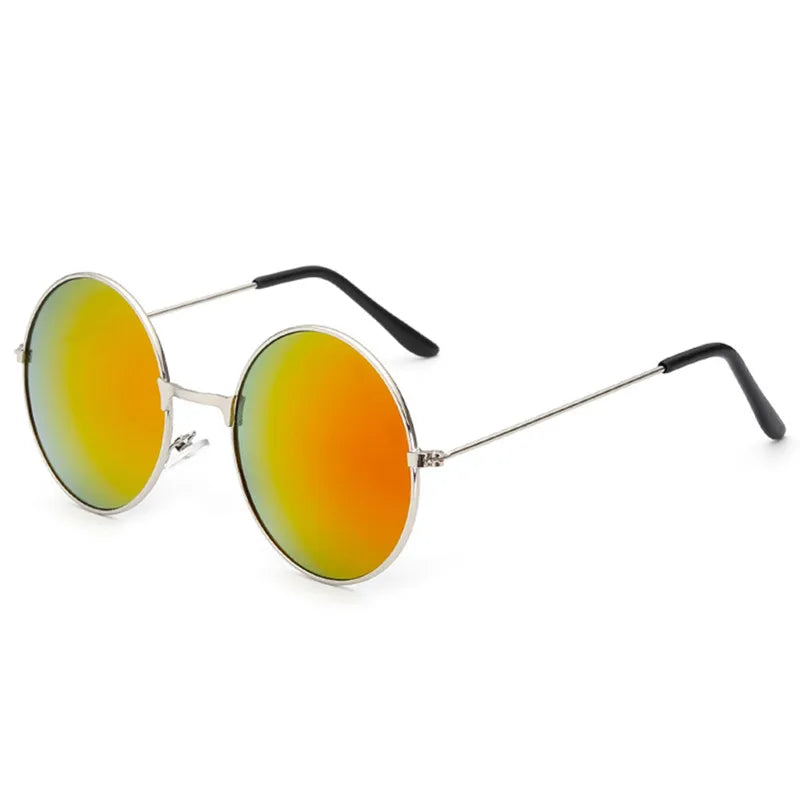 FOENIXSONG Round Pilots Sunglasses - Vintage Silver Gold Black Unisex
