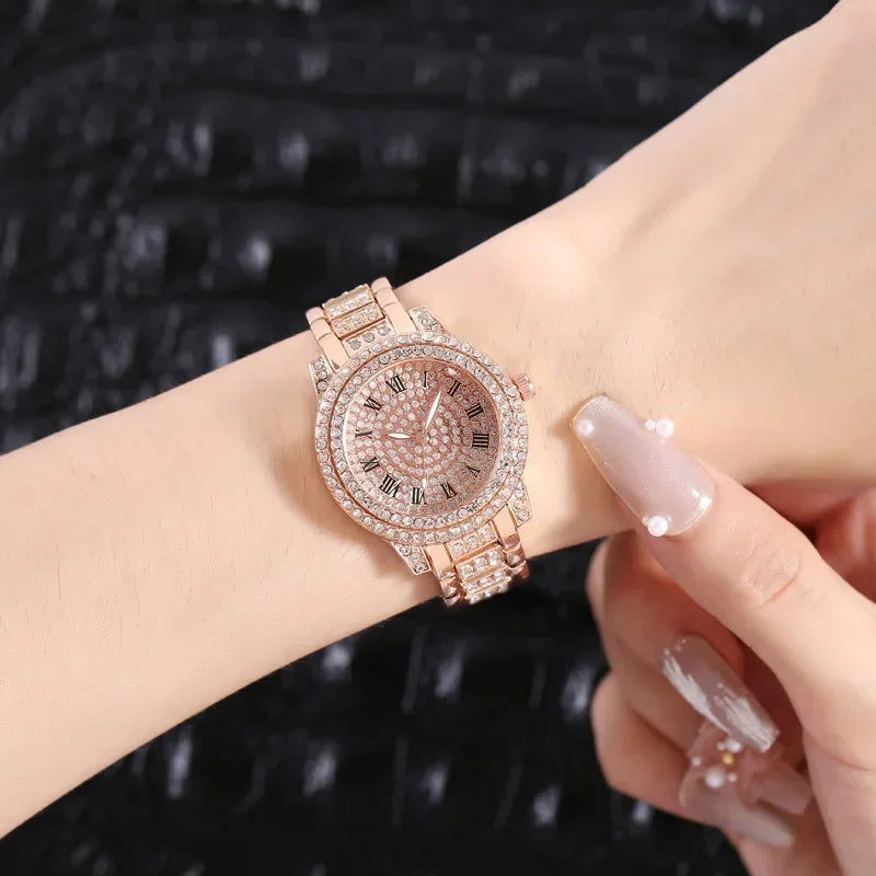 Luxury Rhinestone Watch Women - Sparkling Quartz Stainless Steel Gift