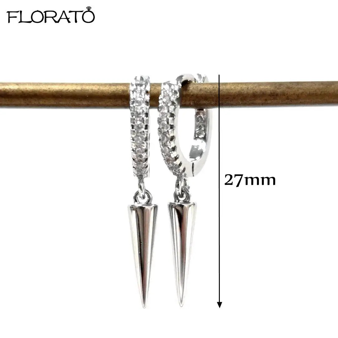 925 Sterling Silver Needle Punk Spike Rivet Hoop Earrings For Women Huggie Earrings Ear Cuff Piercing Earring Gothic Jewelry