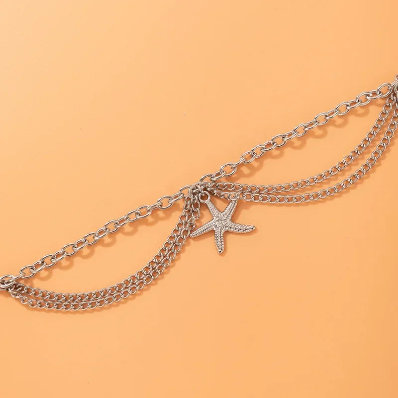 Classic Snake Multi-layer Anklet For Women Starfish Heart Shell Sexy Chain On Foot Leg Female Ankle Bracelet Beach Jewelry