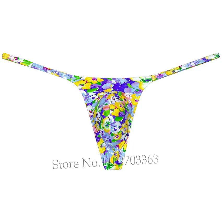 Men's Swim Thongs Micro G-string Enhance Big Pouch Underwear Male T-back Bikini Low Rise Strap Briefs Beach Quick-dry Underpants