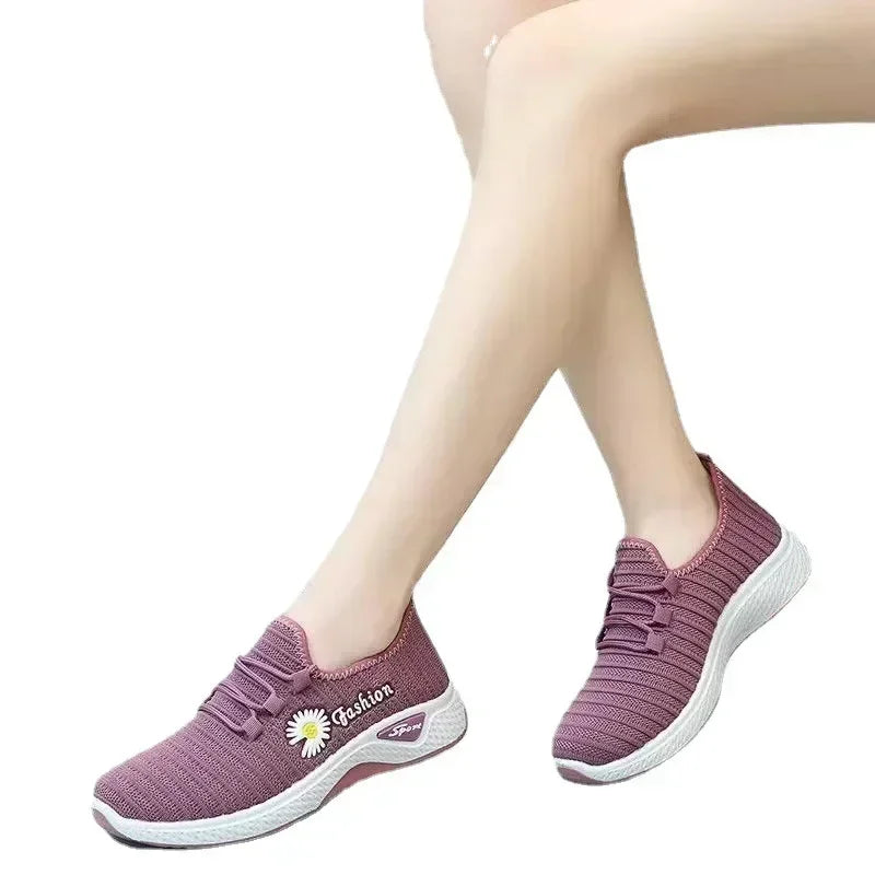 Women's Light Running Sneakers - Breathable Net Casual Shoes