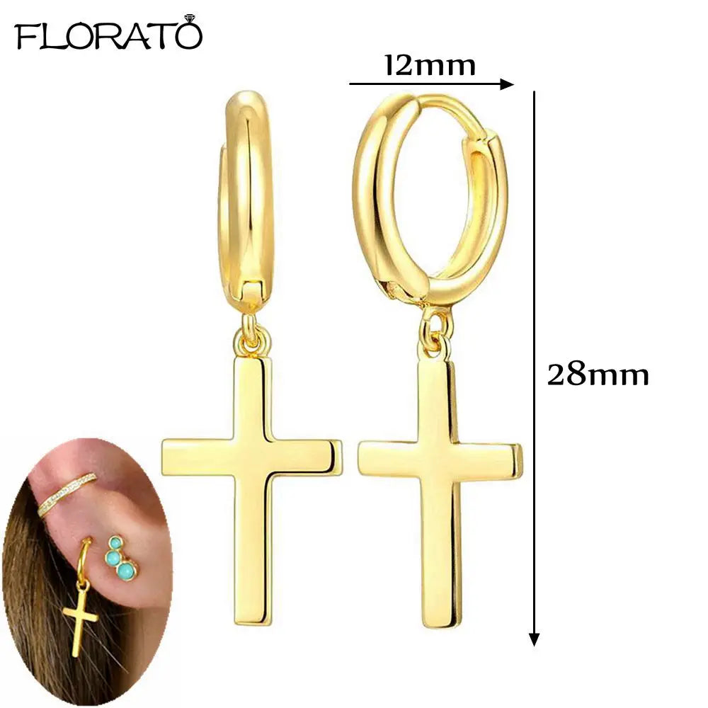 925 Sterling Silver Needle Punk Spike Rivet Hoop Earrings For Women Huggie Earrings Ear Cuff Piercing Earring Gothic Jewelry