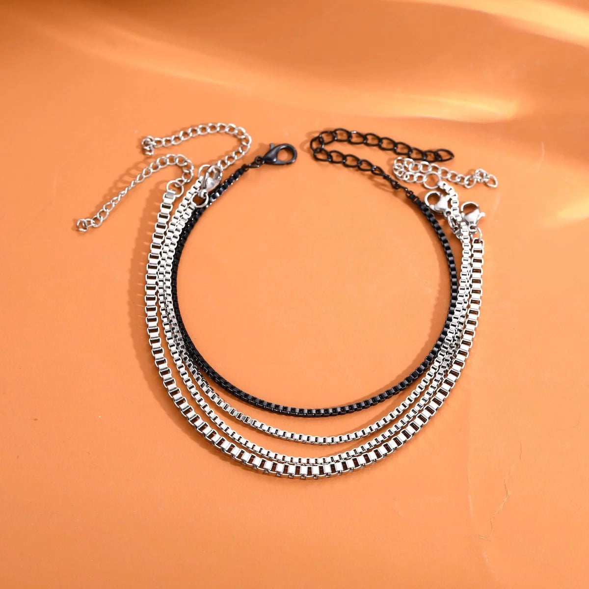 Simple Stainless Steel Multi-layer Chain Men Bracelet Retro Box Chain Bracelet Fashion Jewelry Fashion Women Accessories Gifts