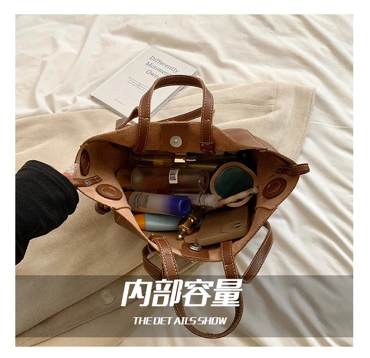 High Quality PU Tote Bags Fashion Solid Hasp Simple Versatile Sense of Luxury Shoulder and Handbags for Women 2024 New Style