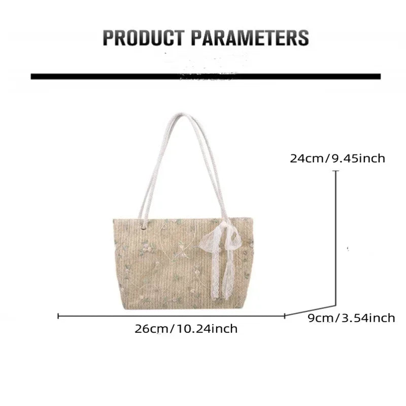 Fashion Woven Handbag Women Straw All-Match Female Tote Bag 2023 Portable Bucket Bag Luxury Designer Handbags Summer Picnic Bags