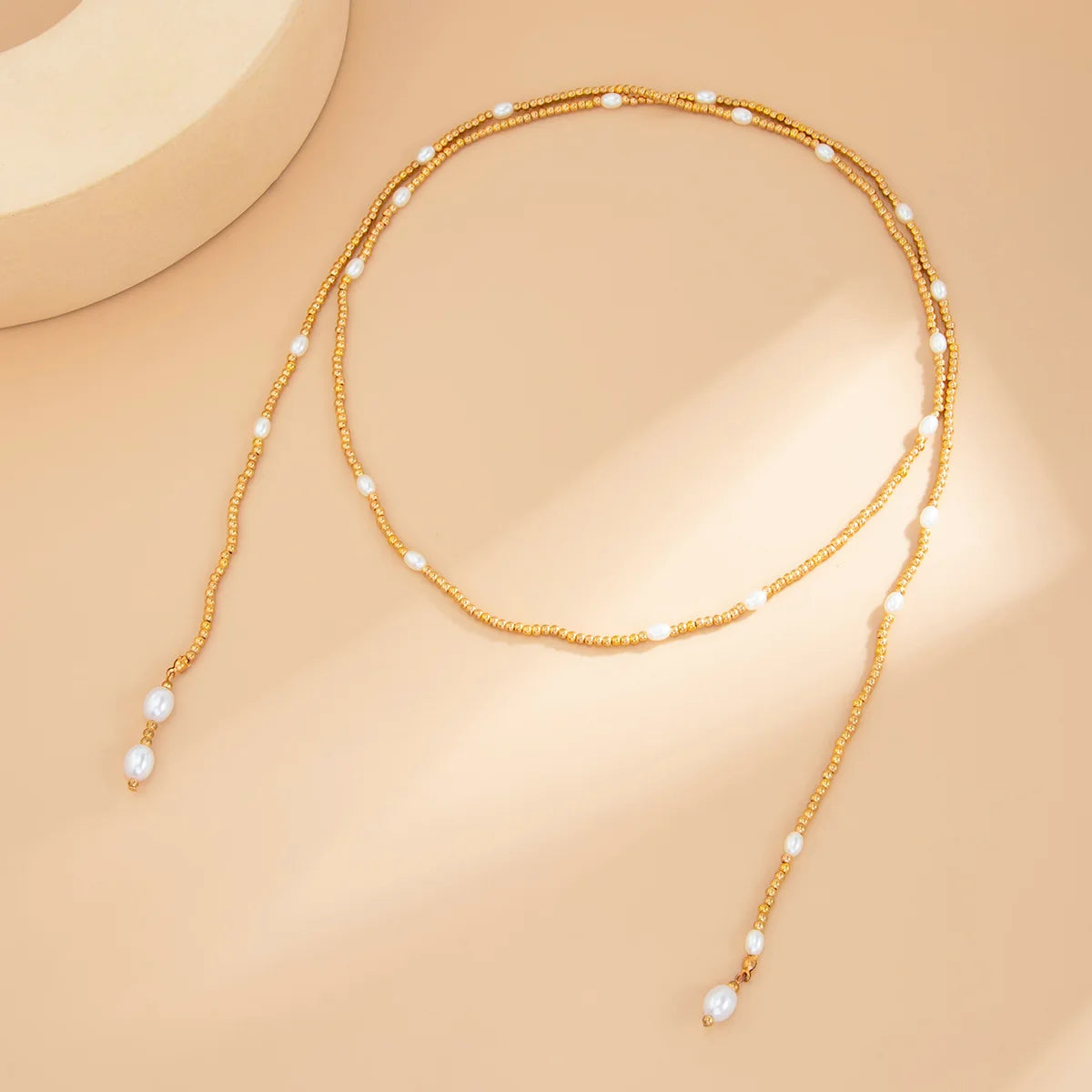 FTCY Bohemian Handmade Beads Long Necklace for Women Baroque Pearl Pendant Necklace Hiphop Daily Ladies Sweater Chain Jewelry