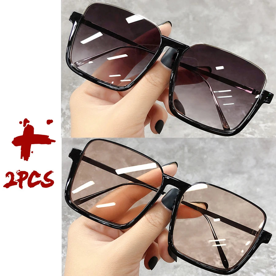 2025 Big Square Frame Travel Sunglasses - Luxury Gradient Unisex UV400