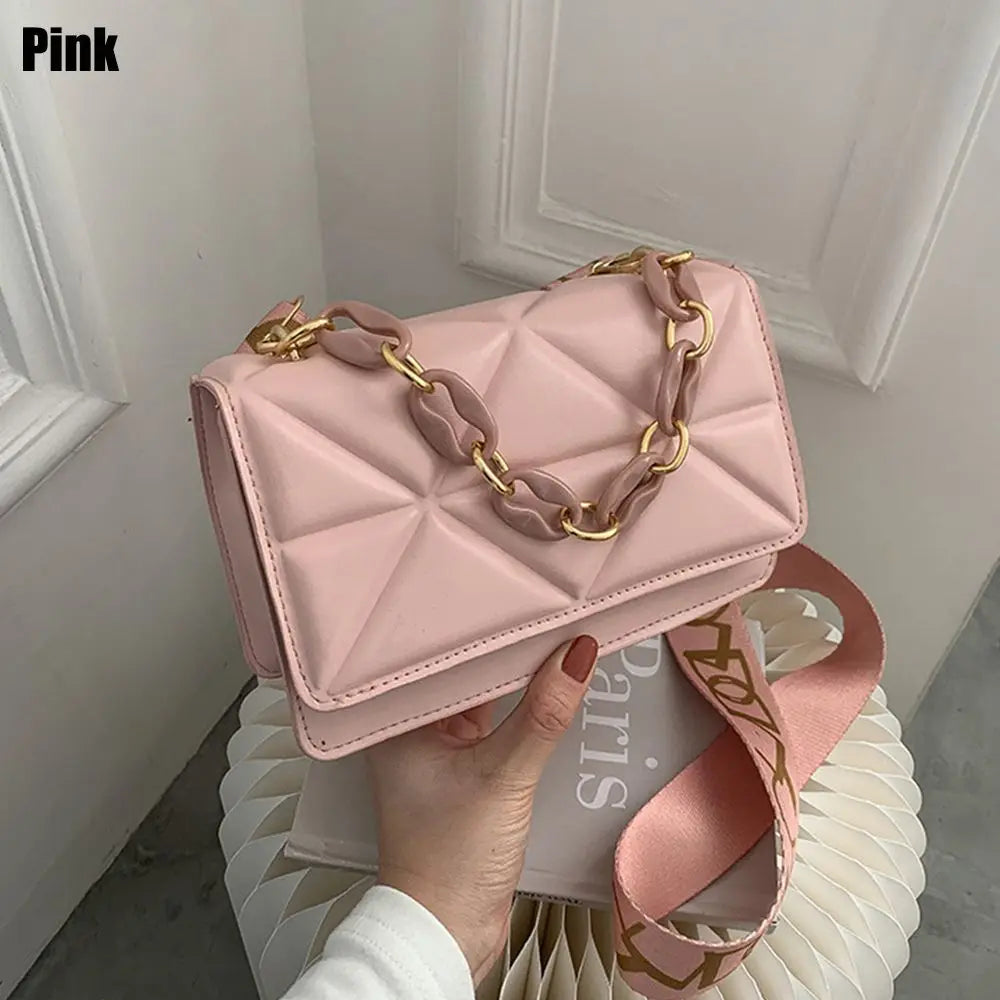 Fashion Women Shoulder Bag Handbags PU Leather Flap Bag Female Large Capacity Metal Chain Casual Crossobdy Clutch