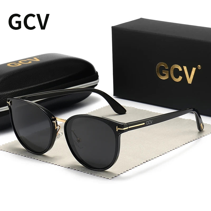 2025 GCV Polarized Cat Eye Sunglasses - Luxury Ultralight Tourism Party