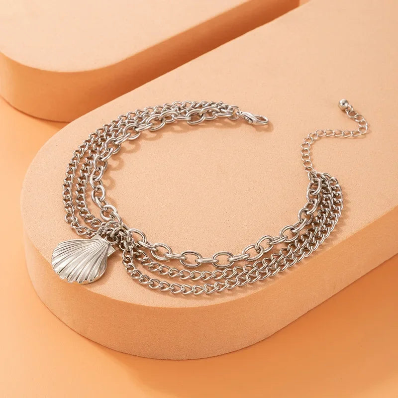 Classic Snake Multi-layer Anklet For Women Starfish Heart Shell Sexy Chain On Foot Leg Female Ankle Bracelet Beach Jewelry