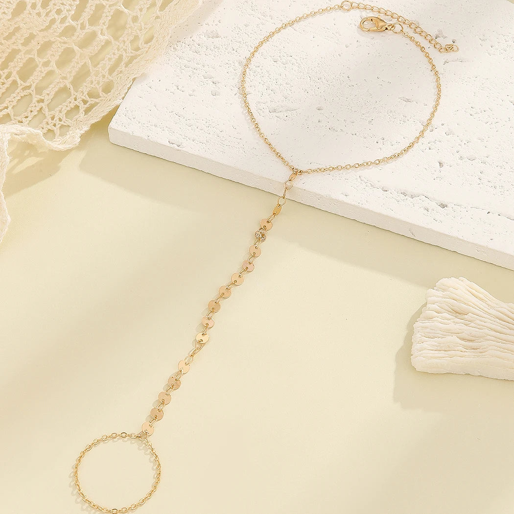 Kinitial Exquisite and fashionable laser plated anklet foot chain Toe Ring Toe Ring Barefoot gave her an anniversary gift