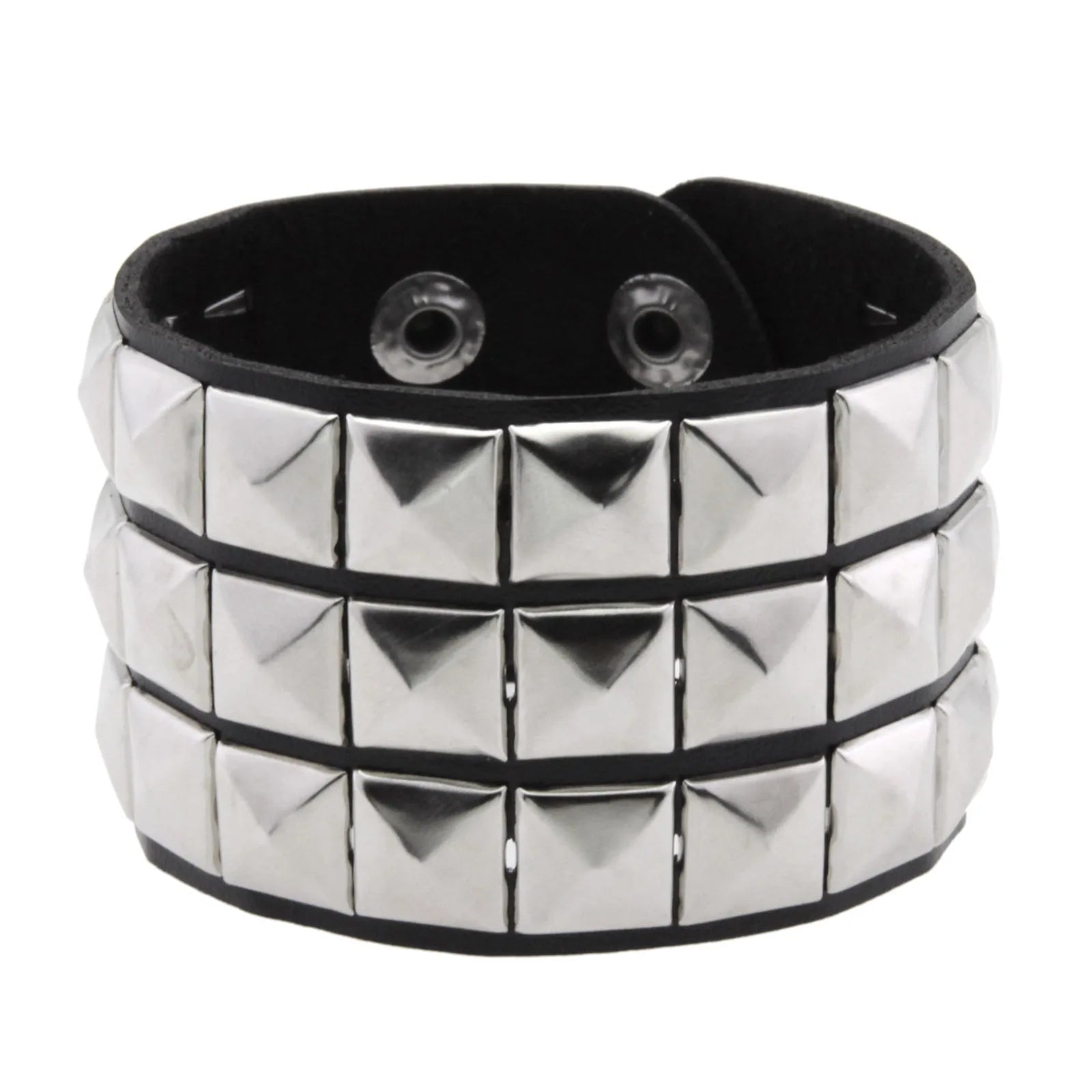 Punk Bracelets PU Leather Studded Bracelet Adjustable Goth Cuff Bracelet Gothic Rivet Buckle Wristband for Men Women Emo Jewelry