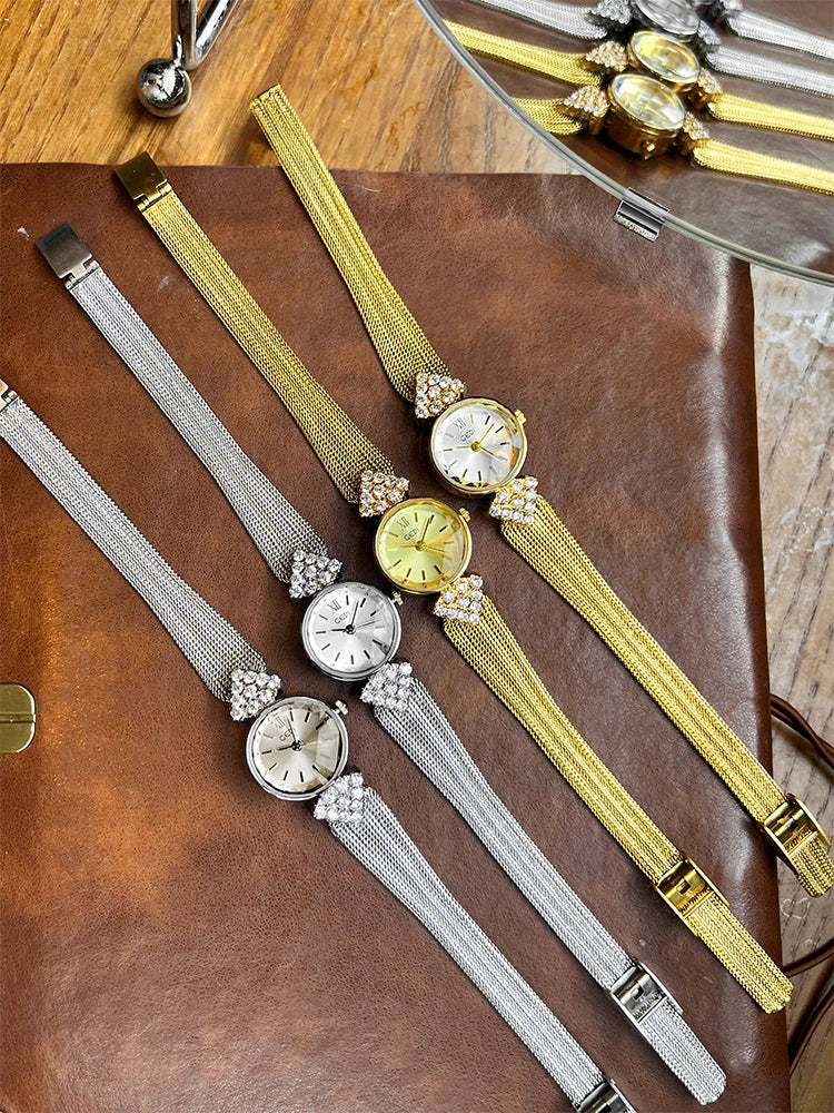 GEDI Luxury Retro High-End Ladies Watches Niche Vintage Quartz Woman Wristwatch Diamond Fashion Casual Watches for Woman