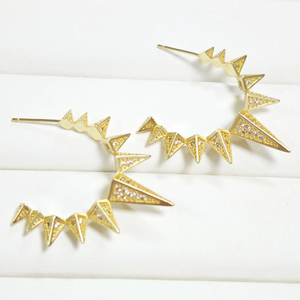 925 Sterling Silver Needle Punk Spike Rivet Hoop Earrings For Women Huggie Earrings Ear Cuff Piercing Earring Gothic Jewelry