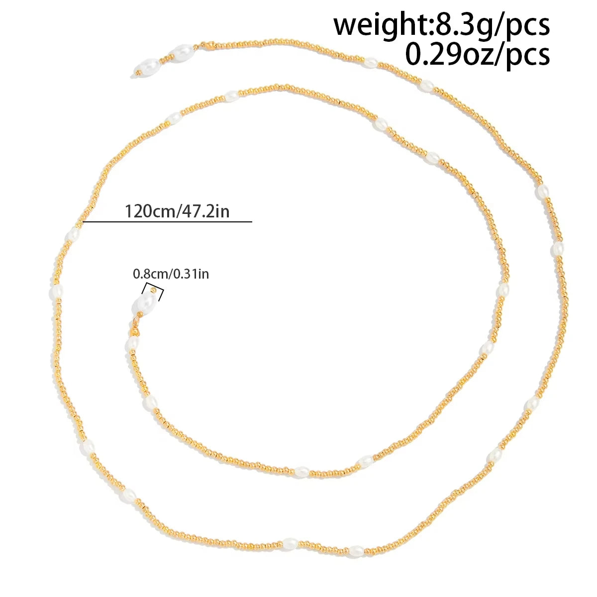 FTCY Bohemian Handmade Beads Long Necklace for Women Baroque Pearl Pendant Necklace Hiphop Daily Ladies Sweater Chain Jewelry