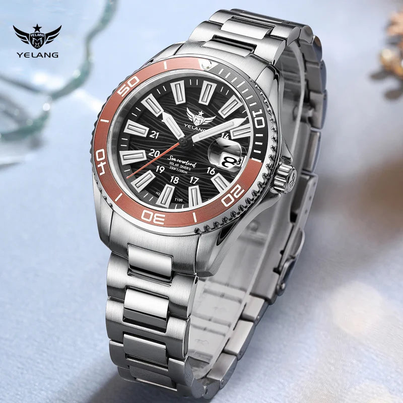 Yelang V1214 Solar Watch - Japan Eco-Drive Sapphire 100M Waterproof