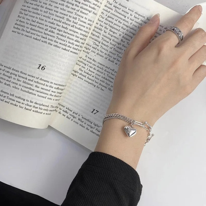 VENTFILLE 925 Sterling Silver Double Layer Pearl Bracelet for Women Girl Design Bead Korean Jewelry Dropshipping