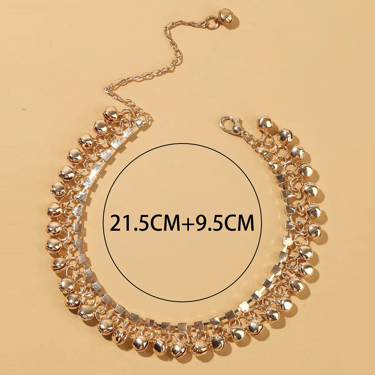 1PC Women's Fashion Trendy Single Row Small Bell Foot Chain Hand Decoration Outdoor Tourism Beach Banquet Party Holiday Gift