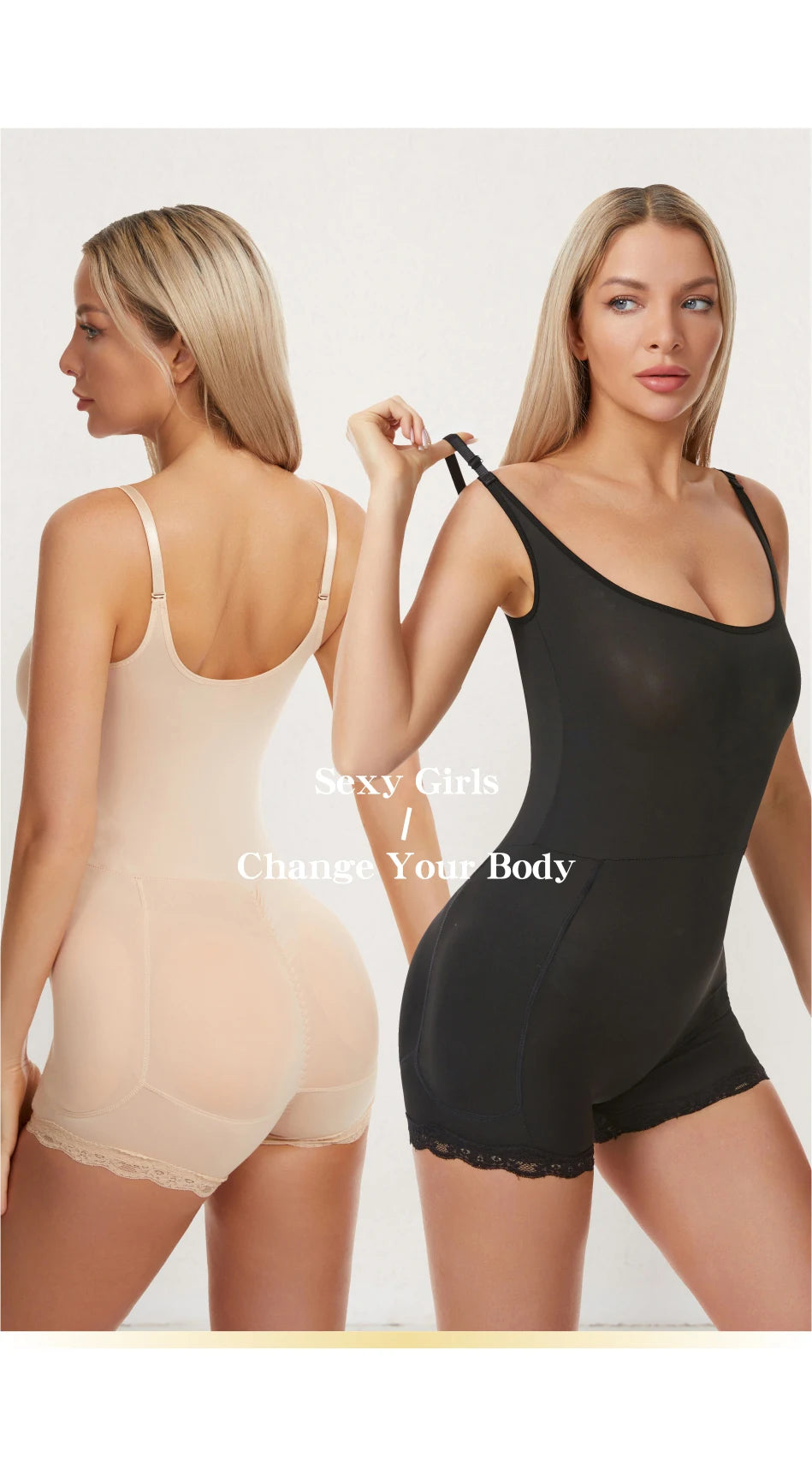 Women Padded Bodysuit - Butt Lifter Waist Trainer Body Shaper