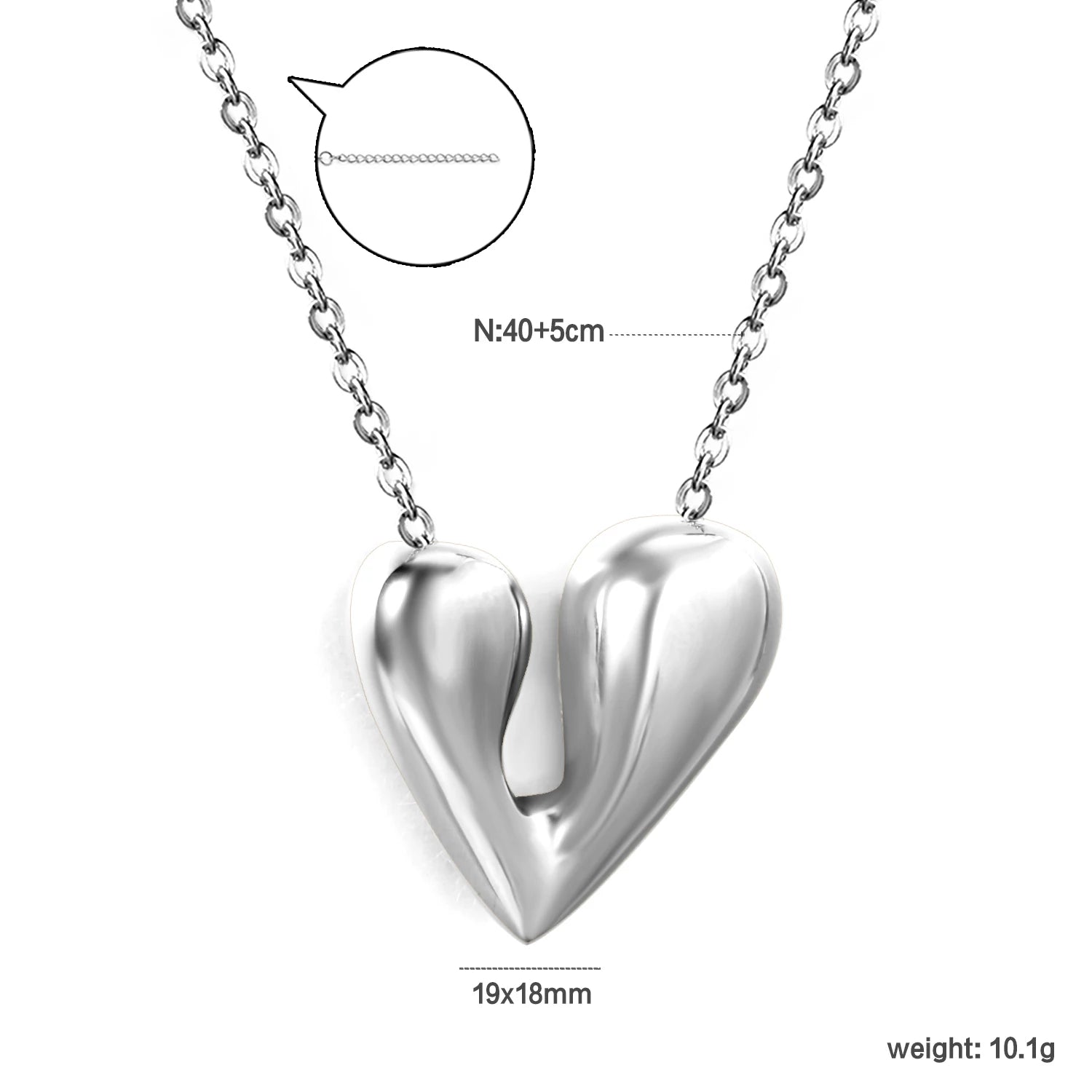 ASONSTEEL Romantic Heart Pendant Necklace For Women High Quality Golden Stainless Steel Metal Stylish Choker Valentine's Gift