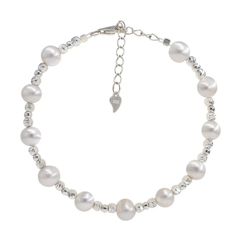 VENTFILLE 925 Sterling Silver Double Layer Pearl Bracelet for Women Girl Design Bead Korean Jewelry Dropshipping