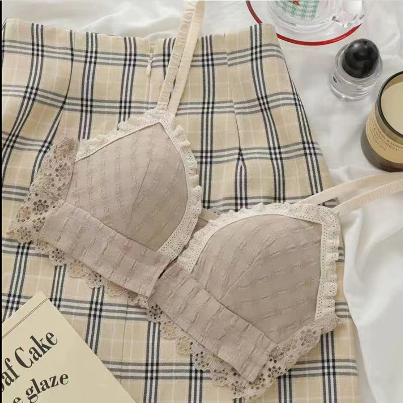 Japan Korean Front Closure Bra - Wire Free Lace Comfortable