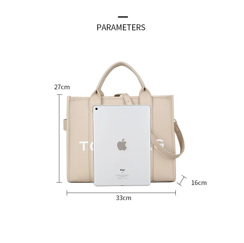 New Solid Color PU leather Women Tote bag Casual and large capacity High Quality handbag For women daily Commuter shoulder bag