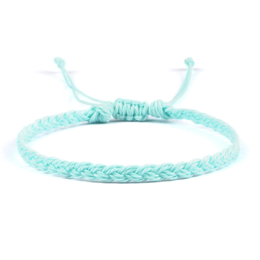 Classic Handmade Braided Bracelets for Women Men Pure Color Waxed Thread Braid Wristband Charm Bracelet Adjustable Jewelry Gifts