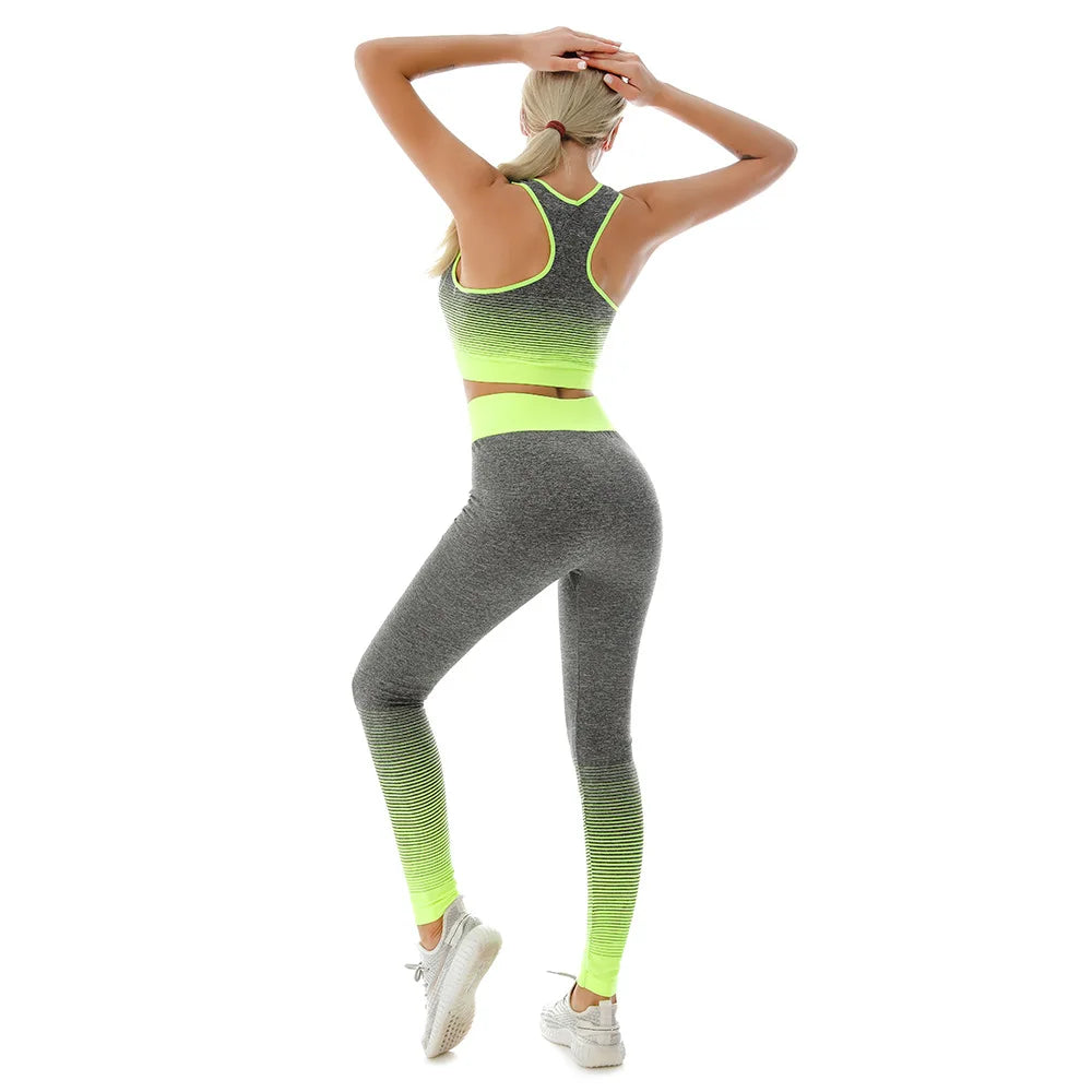 2 Piece Yoga Set - Gradual Changing Sports Bra & Leggings