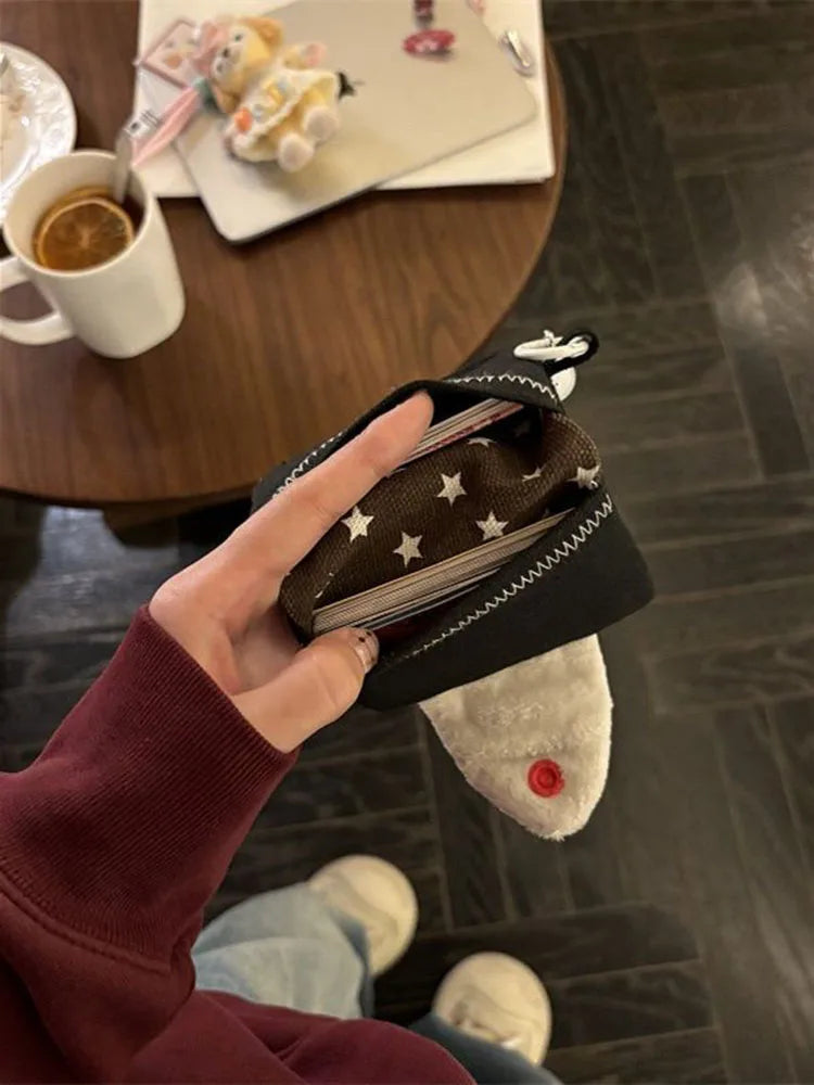 Cute Rice Ball Card Holder Coin Purse Money Card Integrated Canvas Portable Small Bag Storage Bag ID Bag