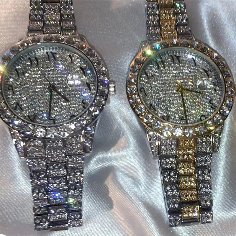Luxury Rhinestone Watch Women - Sparkling Quartz Stainless Steel Gift