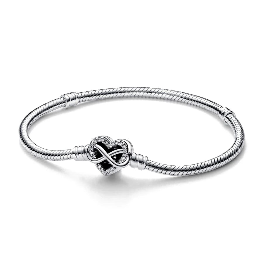 Original 925 Silver Plated Moments Bracelets RoseGold Golden Love Heart Clasp Bead Charm Bracelet For Women DIY Jewelry Gifts