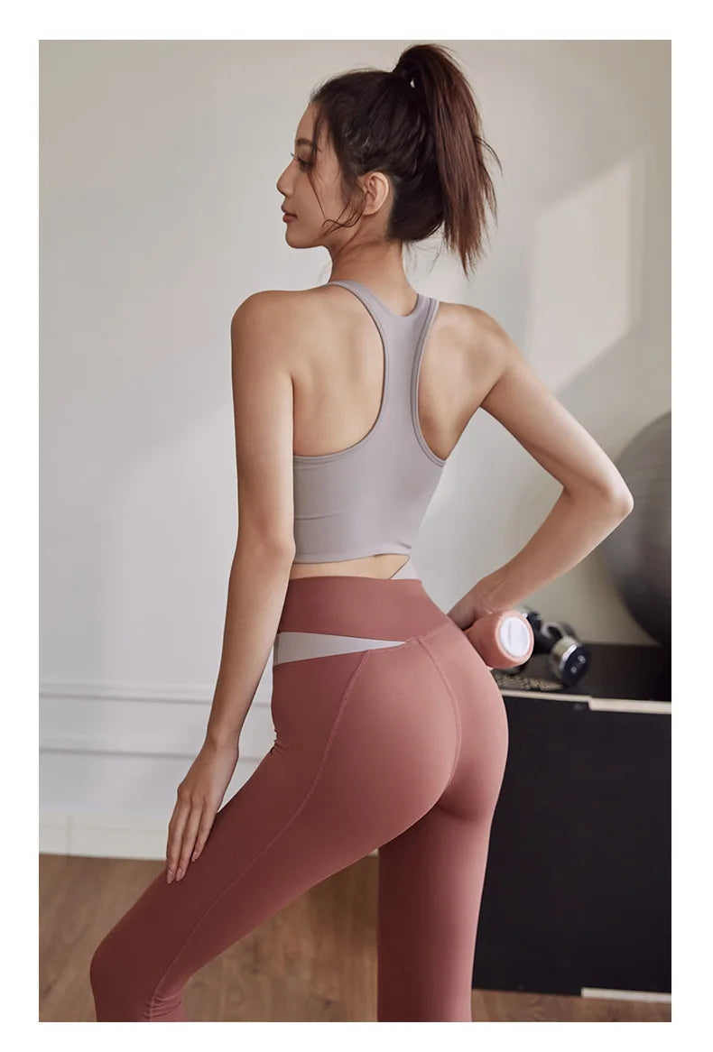 Two Piece Yoga Set Women Sportswear Suit Outfit Gym Leggings With Bra Pants Sports Bra Shorts For Fitness Clothing Workout Set