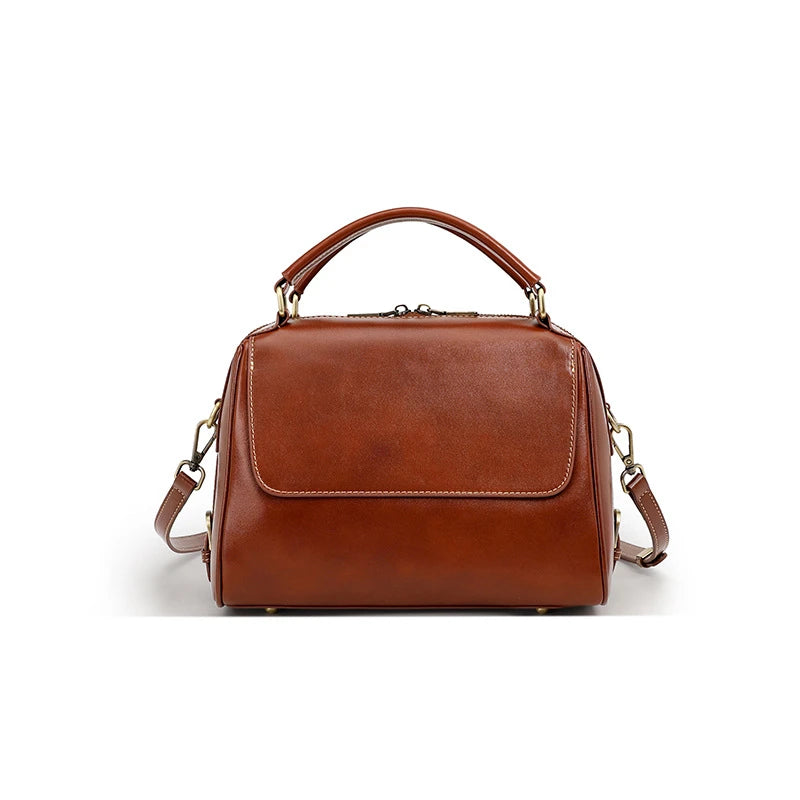 Toptrends 100% Genuine Leather Boston Shoulder Crossbody Bags For Women 2025 Luxury Designer Pillow Tote Satchel Ladies Handbags