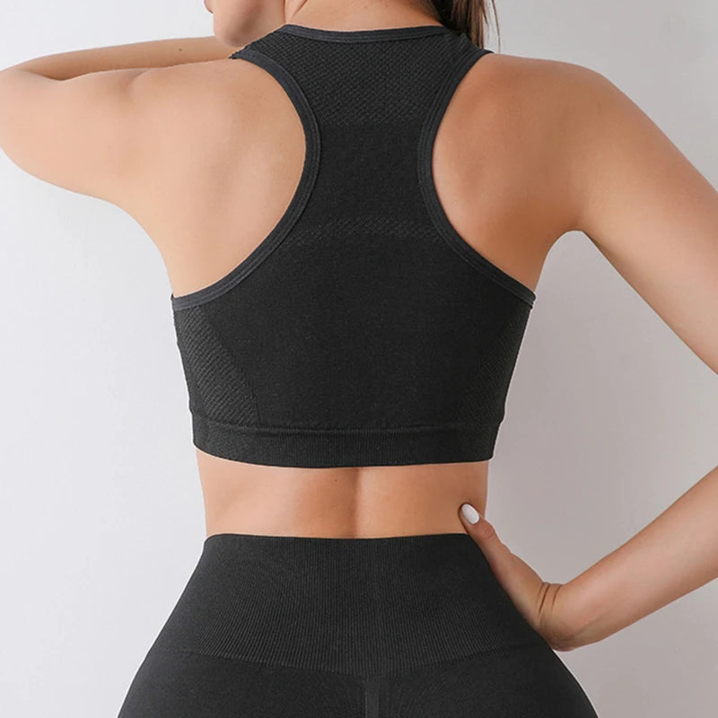 Yoga Fitness Suit High Waisted Peach Buttocks Shockproof Vest Underwear Shorts Set Breathable Women Tight Fitting Sports Bra