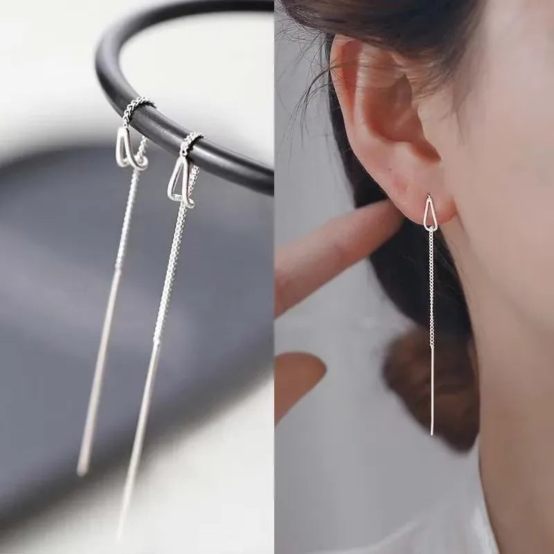 French Luxury Sweet Romantic Long Zircon Tassel Twisted Earrings for Women Temperament Wedding  Banquet Jewelry Gift